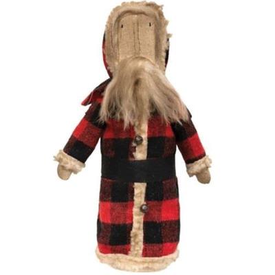 Buffalo Check Santa Doll - Multi - 12" high by 3.5" in diameter