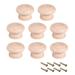 Cabinet Round Pull Knobs 44mm Dia Furniture Kitchen Drawer Wood 8pcs