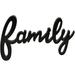 Hanging Black Script Family Sign - 6.5" high by 10" wide