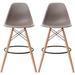 Set of 2 26-inch Contemporary Eiffel Dowel DSW Counter Height Stool Barstool With Backs For Kitchen Home Side Break Room