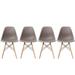 Molded Dining Side Chairs For Kitchen Eiffel Metal Legs Design Bedroom Waiting Room Vanity Comfy Lobby Work (Set of 4)