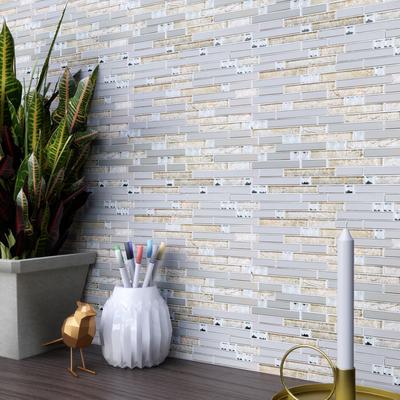 TileGen. Crystal Diamond Random Sized Metal and Glass Mosaic Tile in Gold/Silver Wall Tile (10 sheets/9.6sqft.)