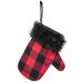 Red & Black Buffalo Check Mitten Gift Pocket - 6.5" high by 5" wide