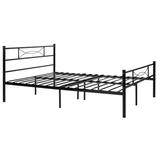 Queen size Metal Bed Frame Platform Mattress Foundation with Headboard (Black & White)