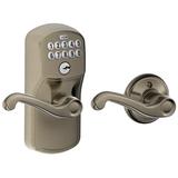 Schlage Plymouth Keypad Entry with Auto-Lock Door Lever Set with Flair