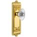 Grandeur Windsor Solid Brass Rose Privacy Door Knob Set with Burgundy