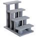 PawHut 25" 4-Step Multi-Level Carpeted Cat Scratching Post Pet Stairs - Grey