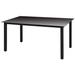 vidaXL Patio Table Black 59.1"x35.4"x29.1" Aluminium and Glass