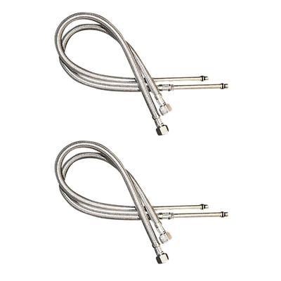 Pair Faucet Supply Lines Stainless Steel Screw 10MM-3/8 Pack of 2 Renovators Supply