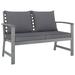 vidaXL Patio Bench 47.2" with Dark Gray Cushion Solid Acacia Wood