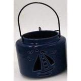 Blue Sailboat Ceramic Lantern