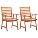 vidaXL Patio Dining Chairs 2 pcs Solid Acacia Wood - Brown