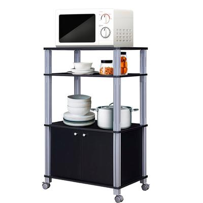 Gymax Bakers Rack Microwave Stand Rolling Storage Cart