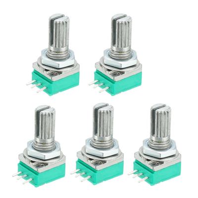 RK097N 50K Ohm Variable Resistors Single Carbon Film Taper Potentiometer 5pcs - 0.87 x 0.35 x 0.43" (L*W*H)(not included pin)