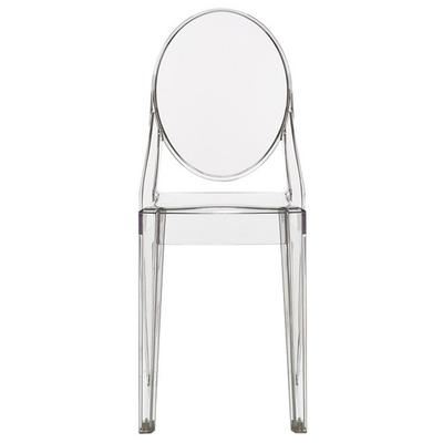 Stackable Mid Century Modern Crystal Clear Side Chairs Dining Living Room Transparent No Arms Accent Desk