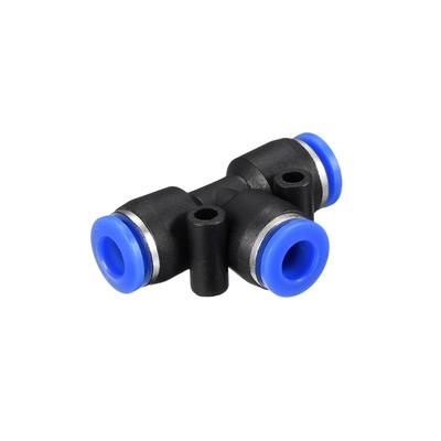 2Pcs Push To Connect Fittings Tube Connect 6mm or 15/64"od Tube Fittings - Black,Blue