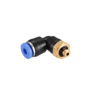 PL4-M5 Push to Connect Tube Fitting, 5/32" Tube OD x M5 Thread Blue - Black,Blue - 5/32" OD x M5