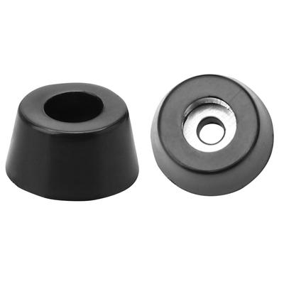 2pcs Rubber Feet Bumper Printer Pad with Metal Washer D15x12xH8mm - Black - 0.59"x0.472"x0.315"(Top D*Bottom D*H)