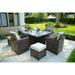 Cubo 9-piece Patio Cube Dining Set with Four Chairs and Four Footstools