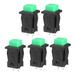 12mm Mounting Hole Square Latching Push Button Switch SPST NO 5pcs - 5pcs-green