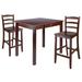 3pc Brown Extendable High Table Dining Set with Ladder Back Stools 40"