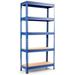 5-Tier Steel Shelving Unit Storage Shelves Heavy Duty Storage Rack-Blue - 12" x 30" x 60" (L x W x H)