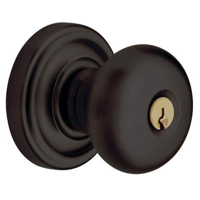 Baldwin Classic Style Keyed Entry Door Knob Set with Classic Rosette