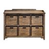 48" Ardusin Driftwood Hobby Cupboard with 6 Mahogany Storage Bins