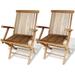 vidaXL Folding Patio Chairs 2 pcs Solid Teak Wood - 21.7" x 23.6" x 35"
