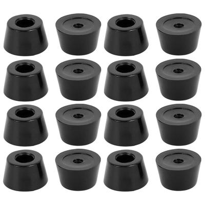 16pcs Rubber Feet Bumper Table Speaker Cabinet Leg Pad, D20x16xH12mm - Black - 0.63"x0.787"x0.47"(Bottom D*Top D*H)