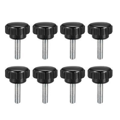 M5 x 20mm Male Thread Knurled Clamping Knobs Grip Thumb Screw on Type 8 Pcs - Black,Silver Tone