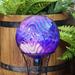 Blue Peaceful Waves Rippled Outdoor Glass Gazing Globe - 10-Inch