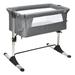 Travel Portable Baby Bed Side Sleeper Bassinet Crib with Carrying Bag-Grey - 38" x 19.5"-27.5" x 26.5"-34" (L x W x H)