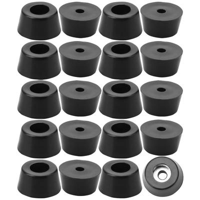 20pcs Rubber Feet Bumper Printer Pad with Metal Washer D15x12xH8mm - Black