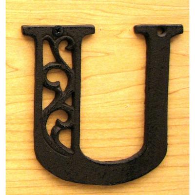 Cast Iron Letter U - 4 5/8" H x 4 5/8" W