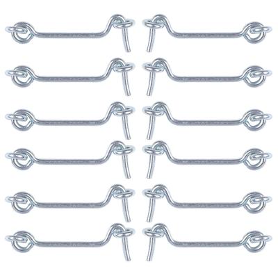 2.5"Cabin Hooks Eye Latch Privacy Hook w Screws for Window Slide Door 12pcs - Silver - 2.5" x 0.87" x 0.12"(L*W*D)