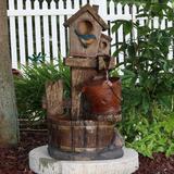 Bluebird House & Buckets Outdoor Water Fountain 26" Garden Feature