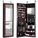 Costway Wall Door Mounted Mirrored Jewelry Cabinet Storage