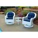 Biloxi Outdoor WhiteOutdoor Wicker Swivel Glider Patio Set (3-Piece)