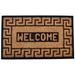 30" Black Brown Welcome Greek Key Design Decorative H Woven Doormat