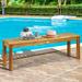 Costway 2Pcs 52'' Outdoor Acacia Wood Dining Bench Chair with Slatted - See Description