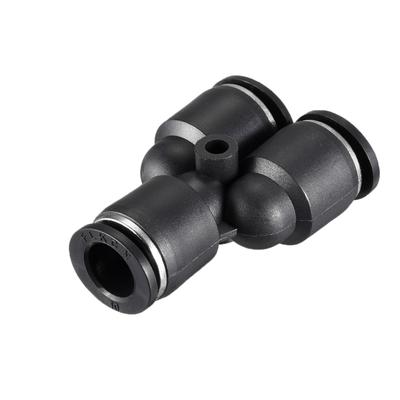 2pcs Push To Connect Fittings Y Type Tube Connect 10 mm or 25/64" od - Black - 2pcs 5/32"