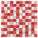 TileGen. Grid 1" x 1" Glass Mosaic Tile in Red/Pink Wall Tile (10 sheets/9.6sqft.)