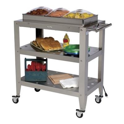 BroilKing Professional Family Size Warming Cart w/ 2 1/2 size pans, 1 1/3 size pan & 3 lids