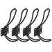 Dual Robe Hooks Iron Hook Coat Wall Bathroom Hanger w Screw Black 4pcs