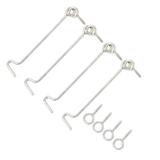 3.9 Inch Door Window Cupboard Shed Gate Latch Lock Catch Eye Cabin Hook 4pcs - Silver Tone - 3.9" x 0.7" x 0.08"(L*W*D)