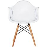 Plastic Chair Armchair With Arms Transparent Natural Wood Legs Dining Crystal For Kitchen Desk Home Work
