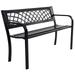 Patio Park Garden Bench Outdoor Deck Steel Frame - 45 3/5" x 19 3/5" x 29 1/2" (L x D x H)