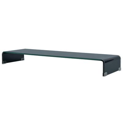 vidaXL TV Stand/Monitor Riser Glass Black 43.3"x11.8"x5.1"