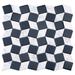 TileGen. Geometry Diamond 1.3" x 1.3" Marble Mosaic Tile in White/Blue Wall Tile (10 sheets/8.8sqft.)